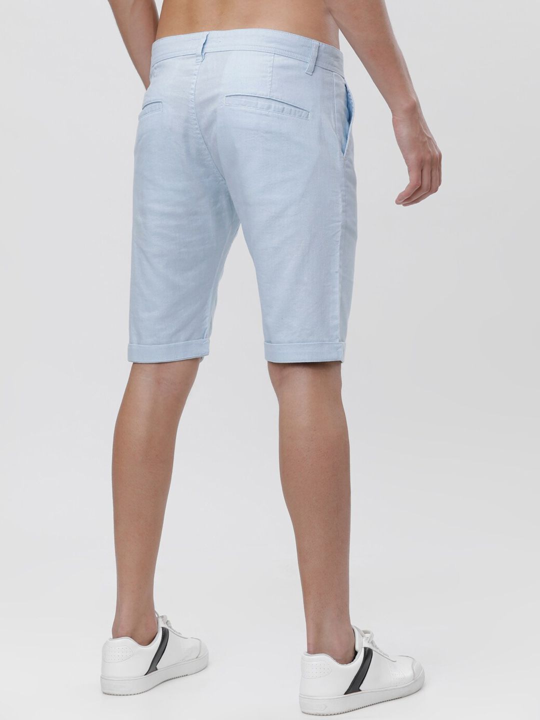 HIGHLANDER Men Blue Solid Slim Fit Chino Shorts