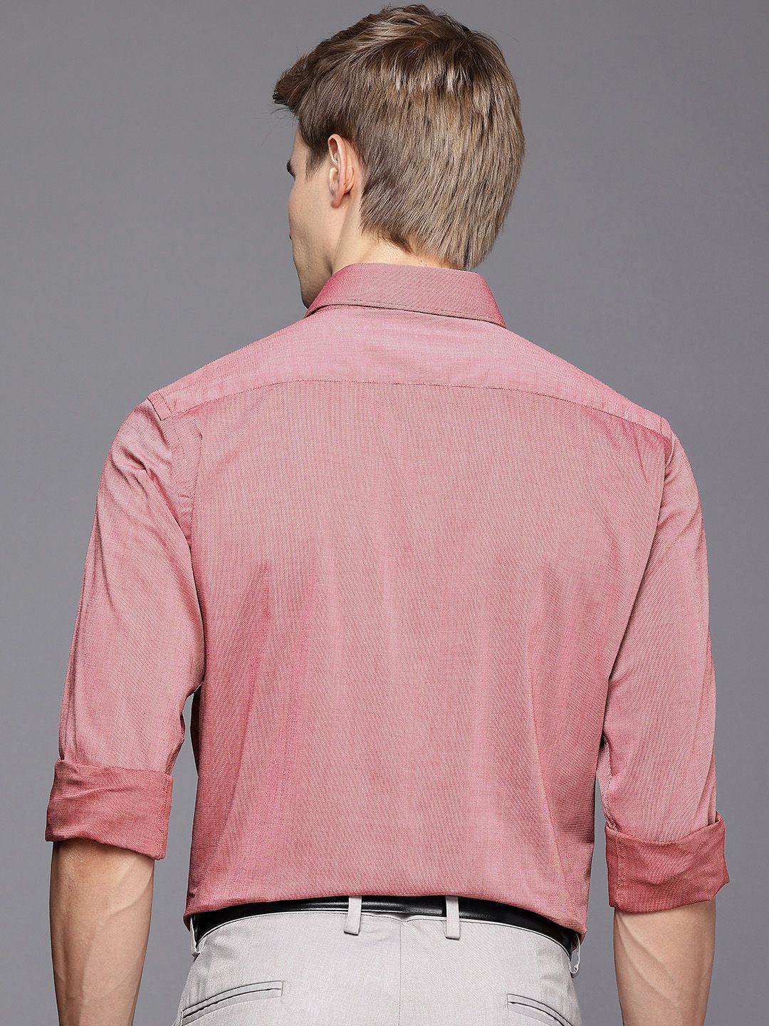 Raymond Pure Cotton Self Design Slim Fit Textured Formal Shirt