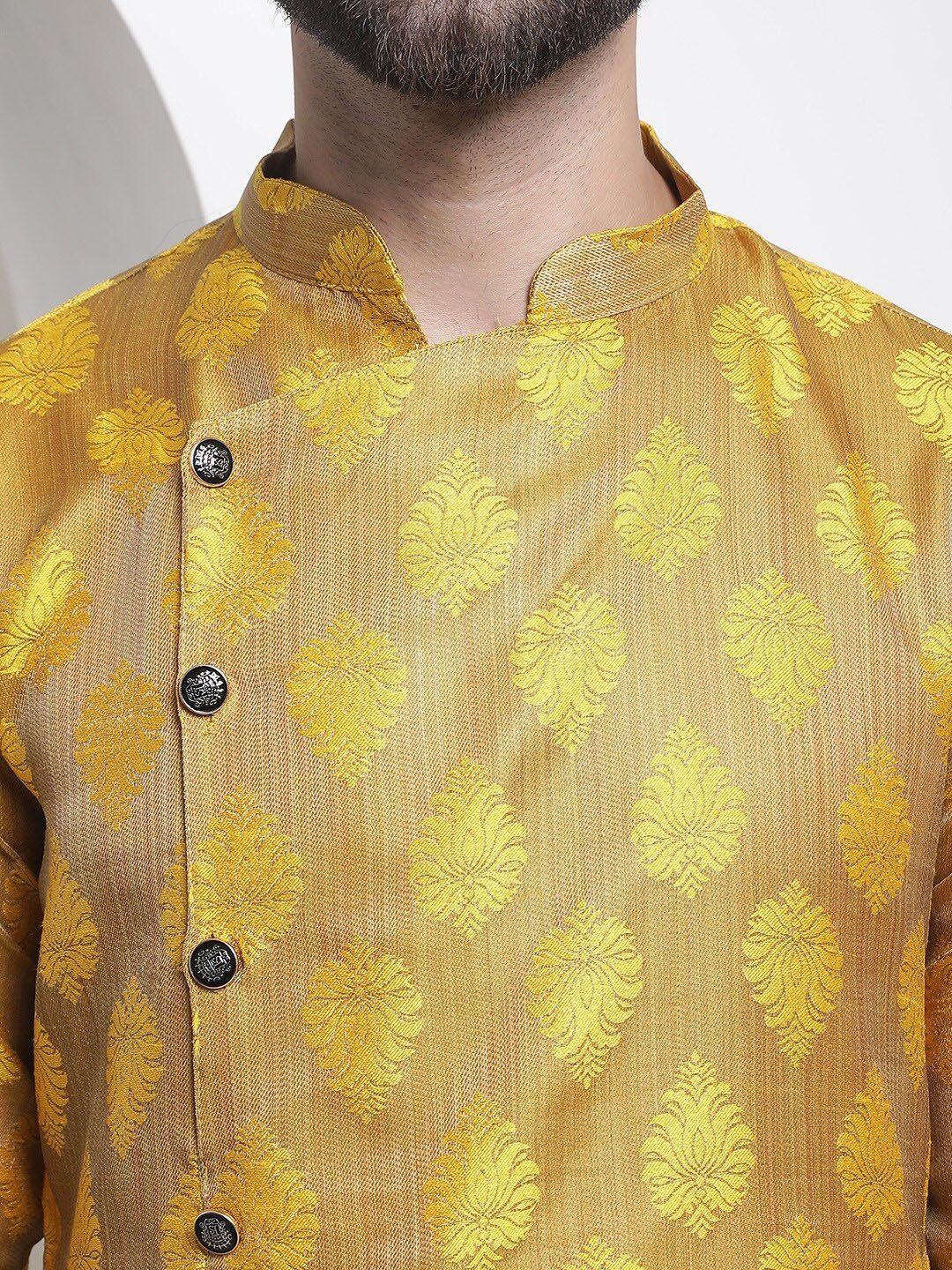 SOJANYA Motif Etnik Tenunan Kurta Kapas Sutera