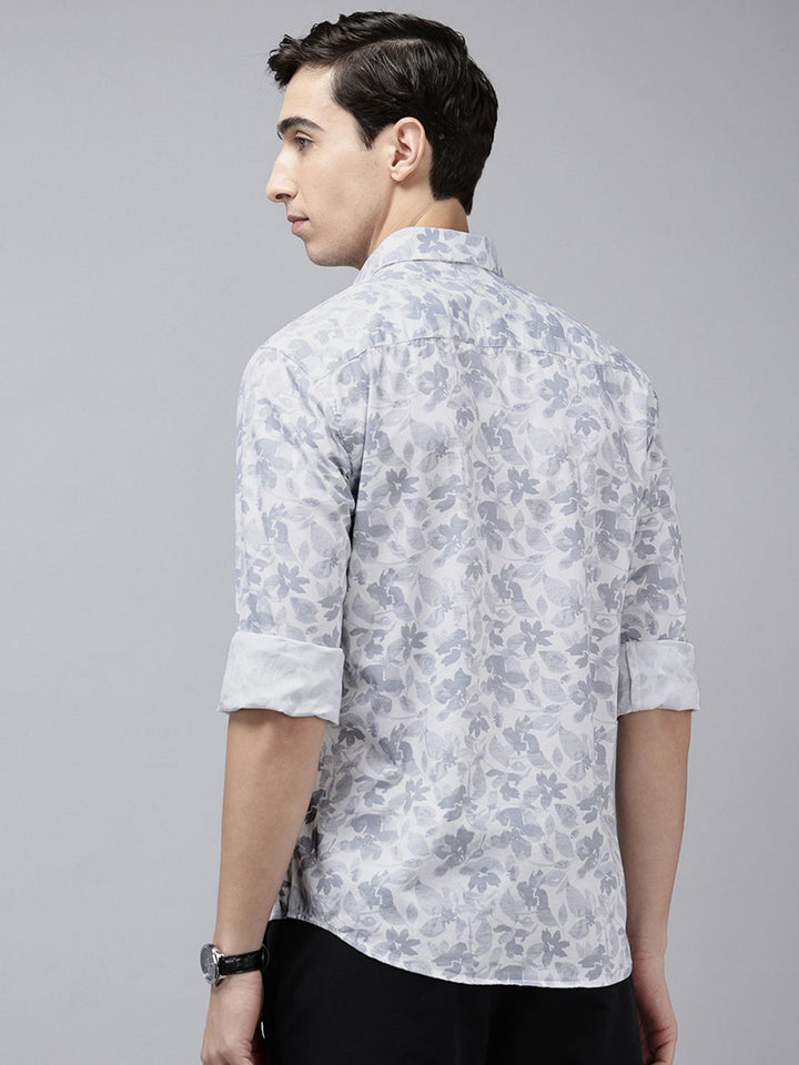 Park Avenue Pure Cotton Slim Fit Floral Printed Casual Shirt