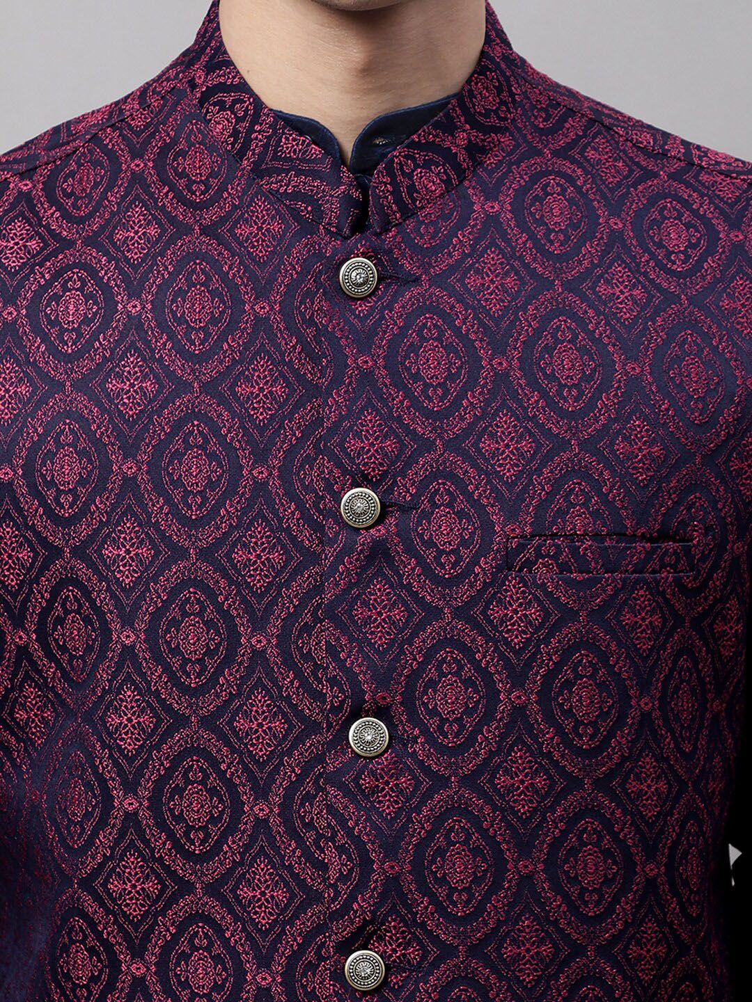 Jompers Men Woven Design Nehru Jacket
