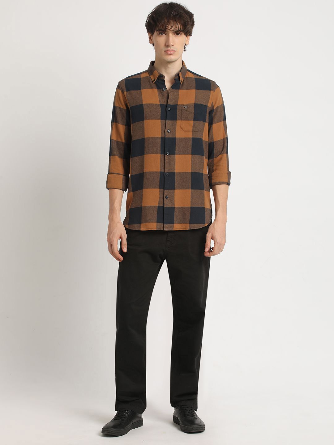 THE BEAR HOUSE Checked Slim Fit Pure Cotton Casual Shit