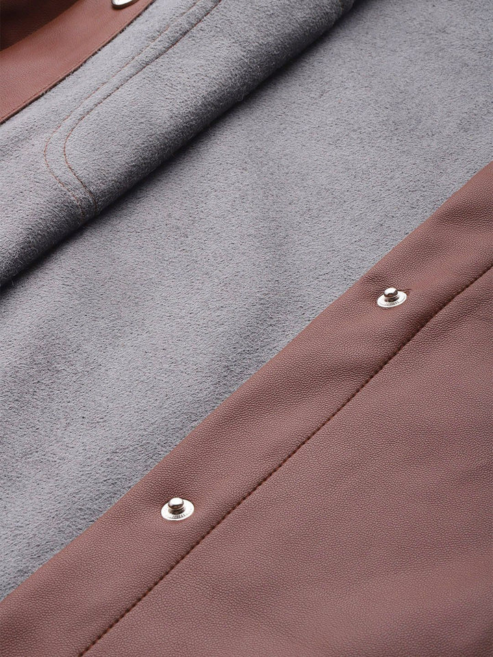 DressBerry Faux Leather Longline Tailored Jacket