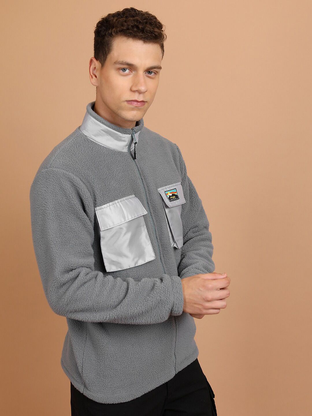 HIGHLANDER High Neck Front-Open Sweatshirt