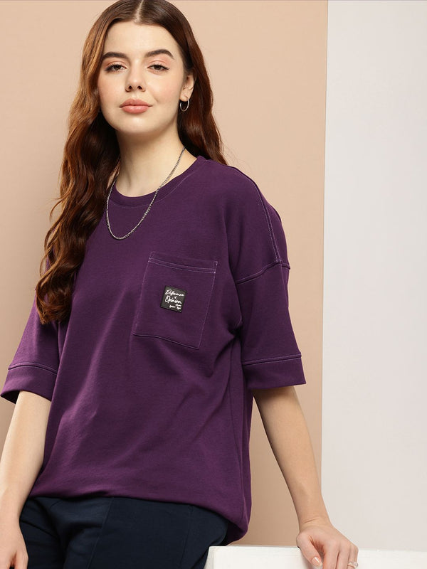 Difference of Opinion Women Oversized Drop Shoulder Ultra Soft Drapey Cotton T-Shirt