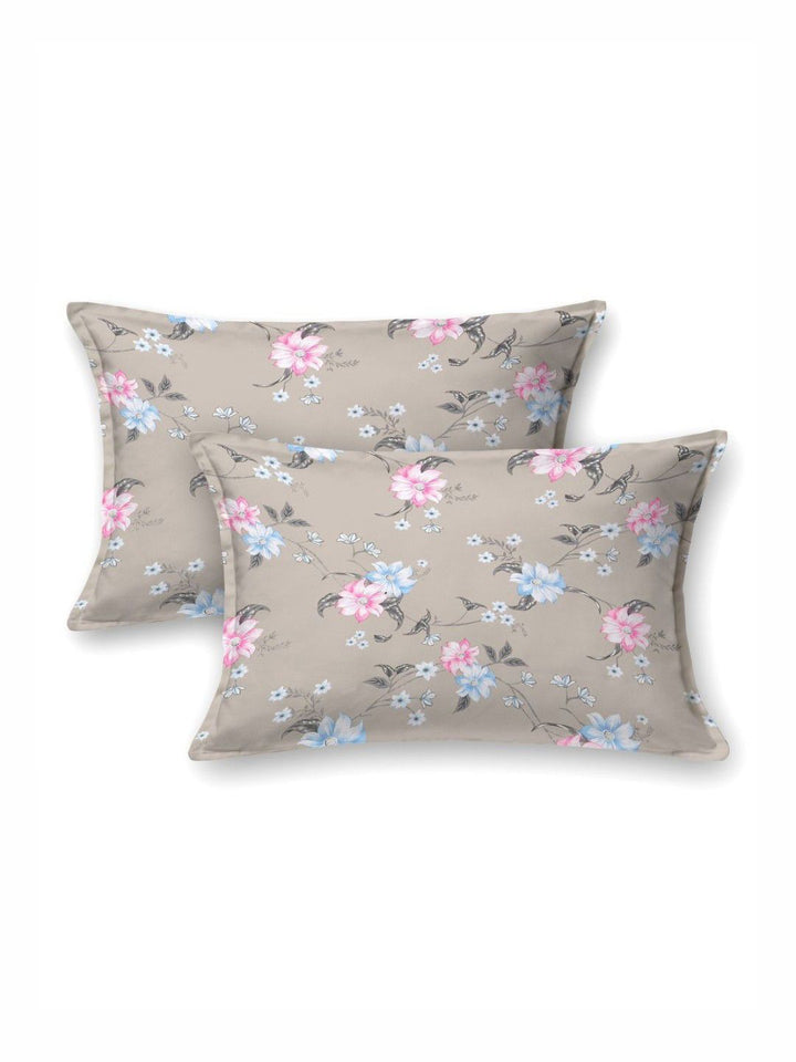 BOMBAY DYEING Florentine Grey Printed Pure Cotton 144 TC Queen Bedsheet Set 2.28 X 2.54 m