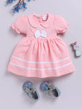 Moms Love Infant Girls Peter Pan Collar Puff Sleeve Fit & Flare Dress