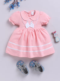 Moms Love Infant Girls Peter Pan Collar Puff Sleeve Fit & Flare Dress