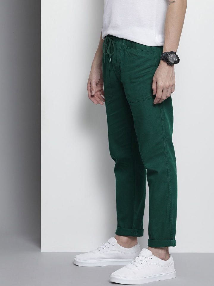 The Indian Garage Co Men Pure Cotton Slim Fit Trousers