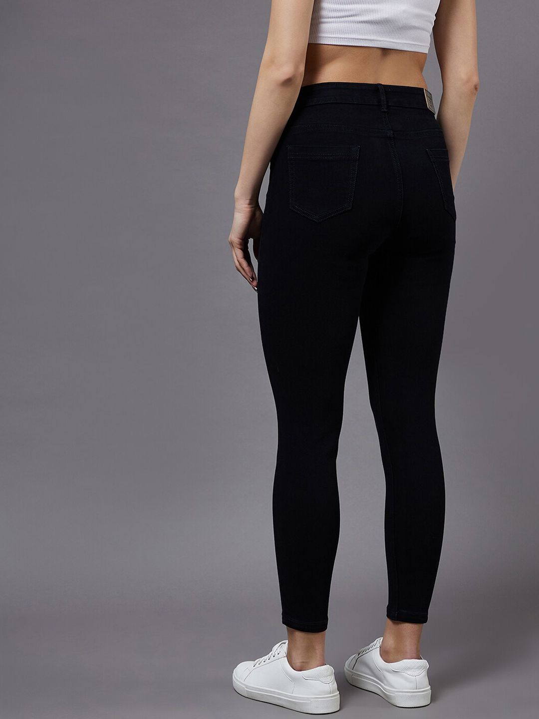 Miss Chase Women Black Skinny Fit Mid-Rise Stretchable Jeans