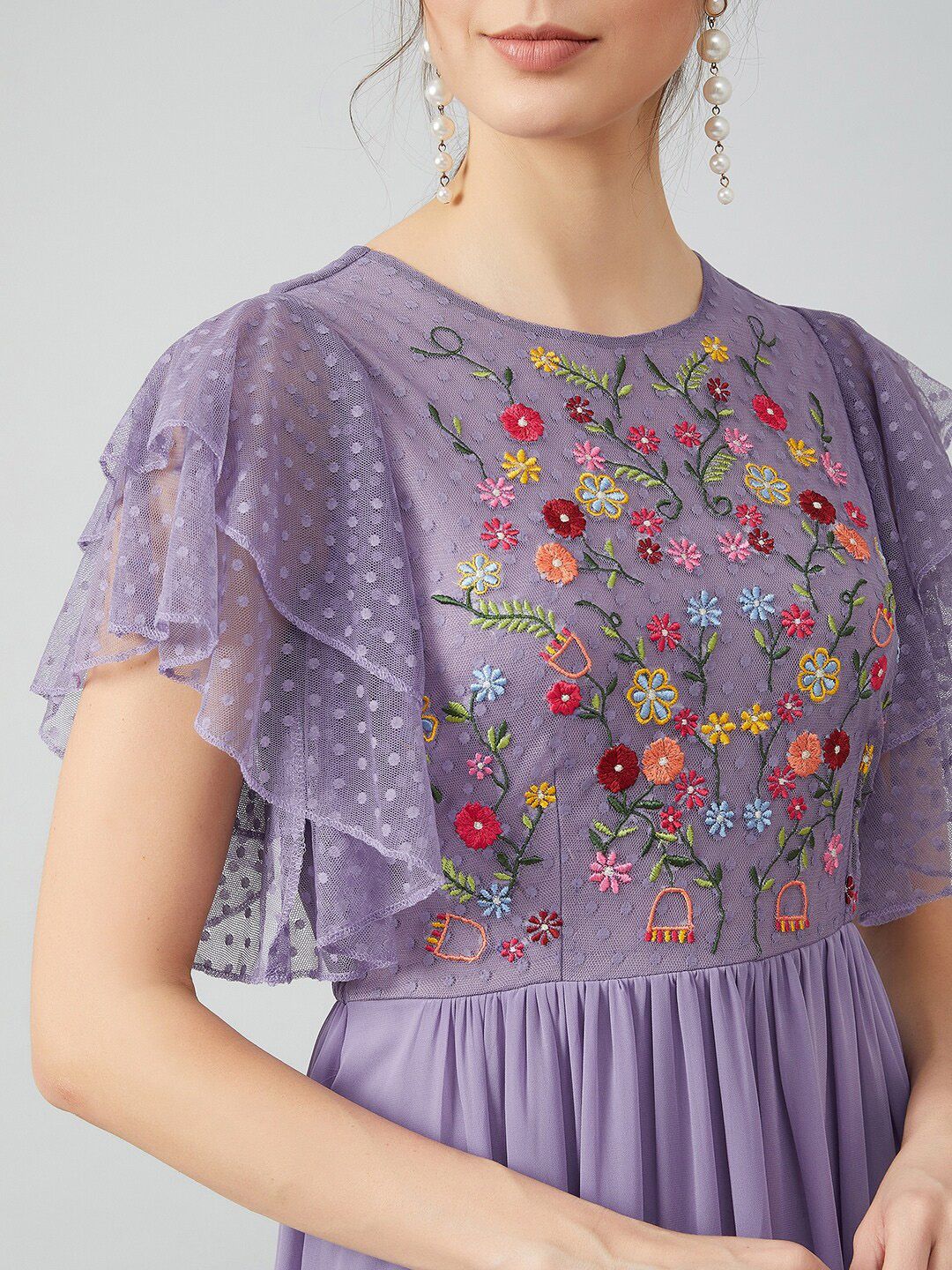 Athena Purple Floral Printed Maxi Dress