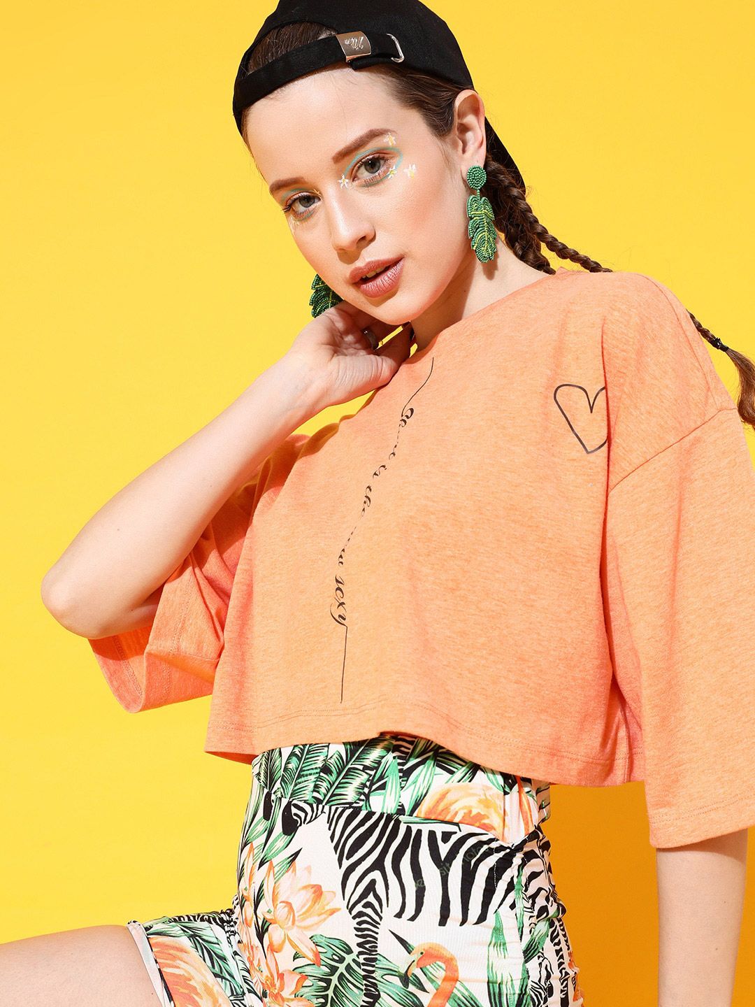 STREET 9 Women Bright Orange Solid Tshirt