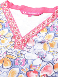 Varanga Floral Printed Flared Sleeves Sequinned Kurta