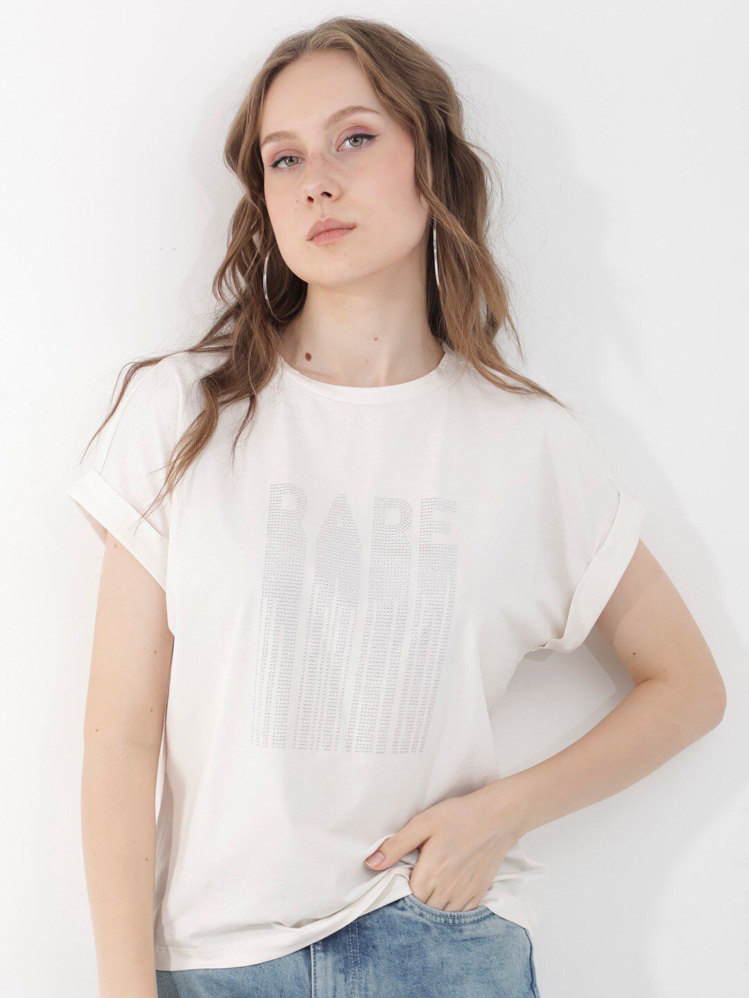 RAREISM Women Extended Sleeves Pockets T-shirt