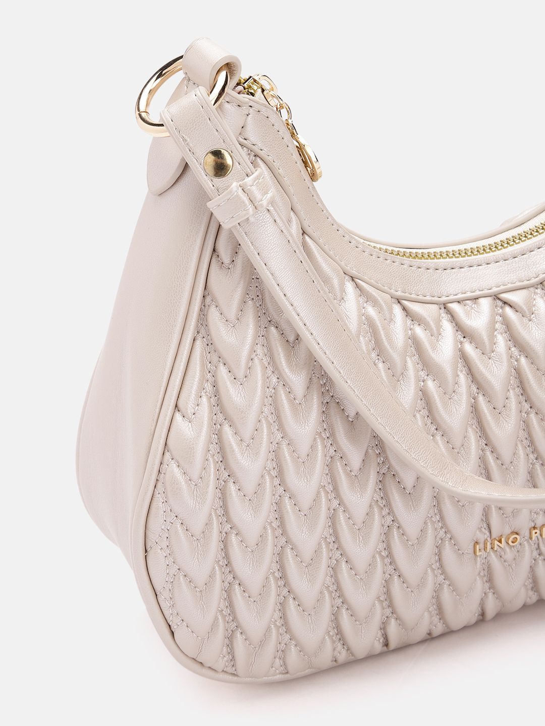 Lino Perros Structured Baguette Heart Quilted Bag