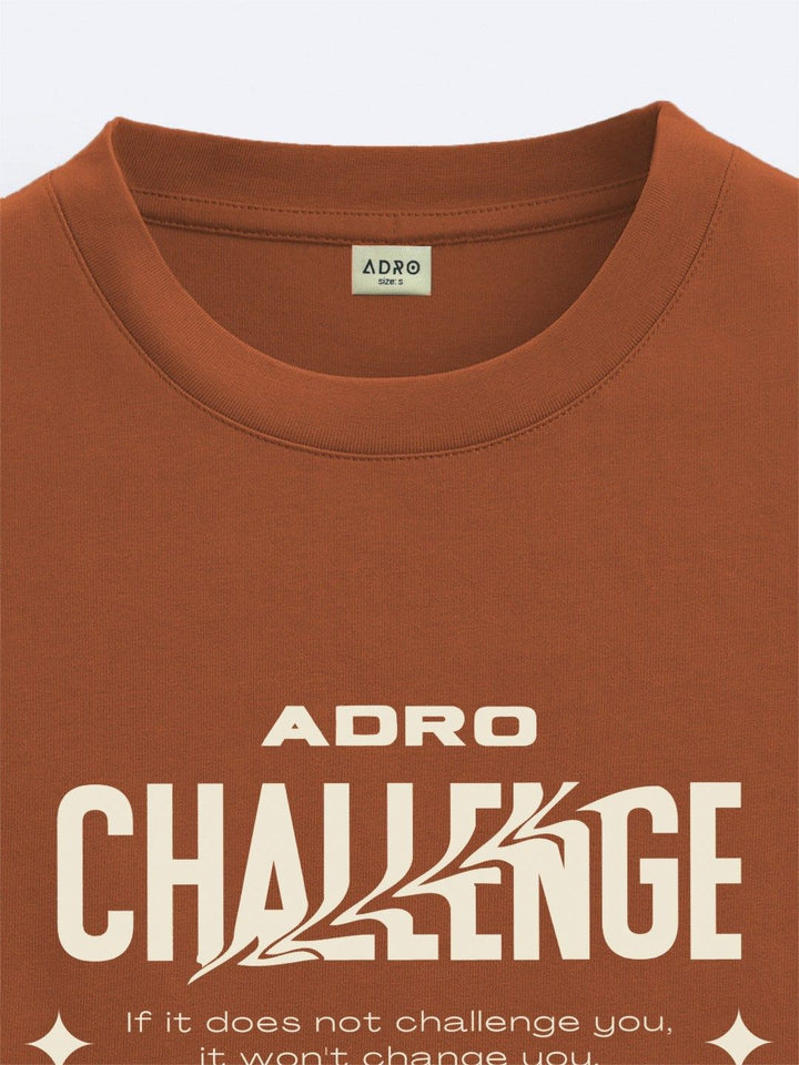 ADRO Men Printed V-Neck Applique T-shirt