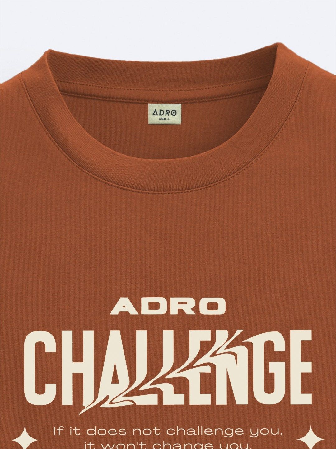 ADRO Men Printed V-Neck Applique T-shirt
