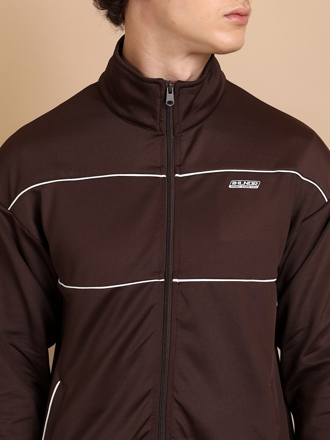 HIGHLANDER Relaxed Fit Drop Shoulder Full Zip Highneck Sweatshirt With Track Pant Co-Ords