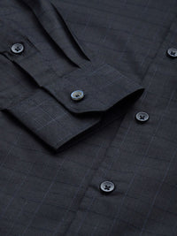 The Indian Garage Co. X Luxe Slim Fit Self Checked Formal Shirt