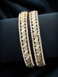 KARATCART Set Of 2 Gold Plated & AD Studded Bangles