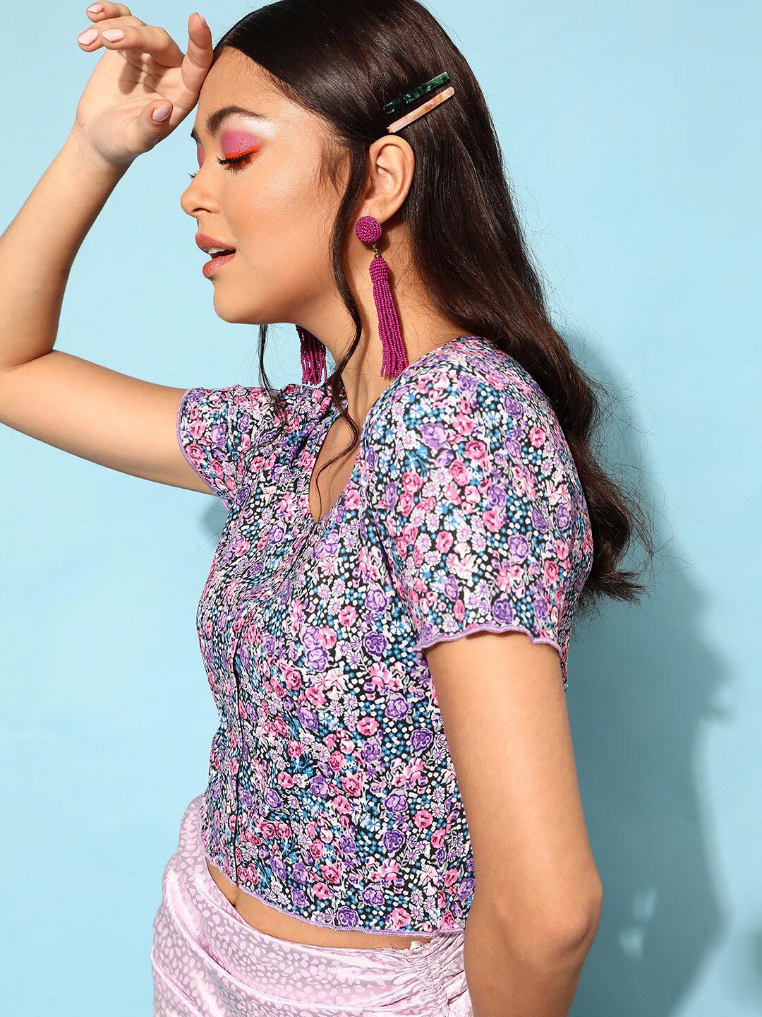 STREET 9 Charming Purple Printed Top
