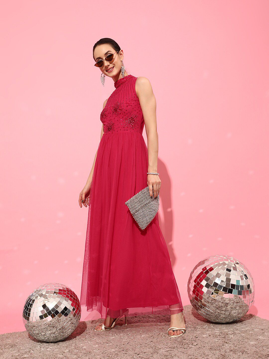 STREET 9 Women Gorgeous Fuchsia Solid Dress