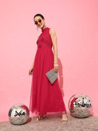 STREET 9 Women Gorgeous Fuchsia Solid Dress