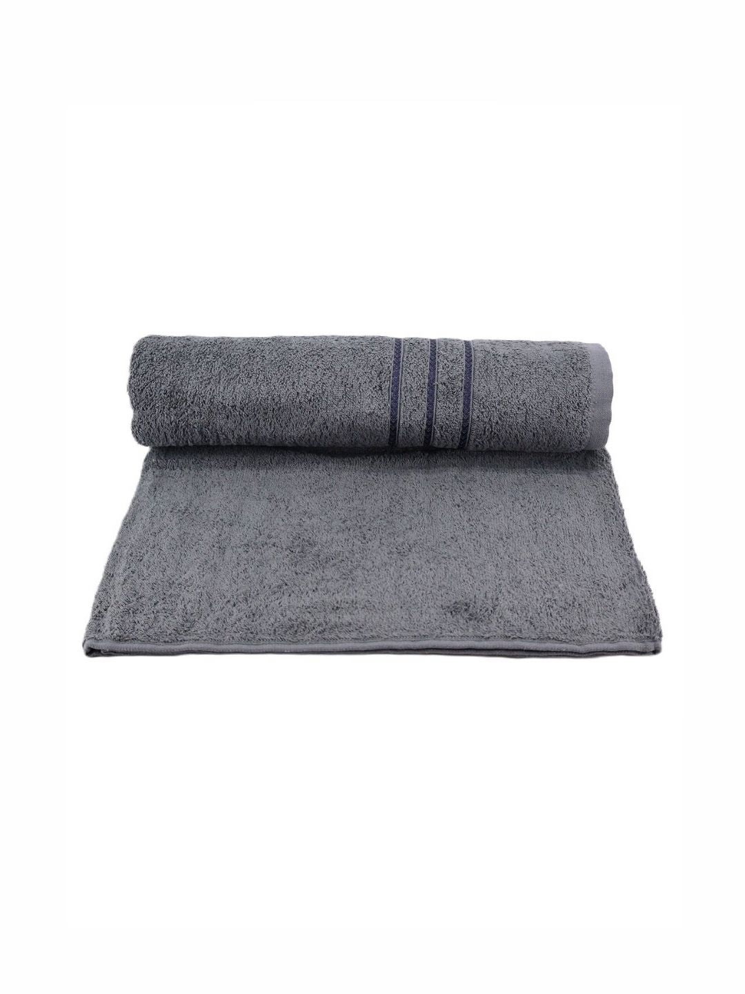 BOMBAY DYEING Flora Grey Pure Cotton 400 GSM Bath Towel