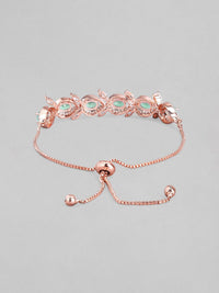 Rubans 18k Rose Gold Green Green Ad & padu Zirkonia Zirkonia Tarik Rantaian Tarik