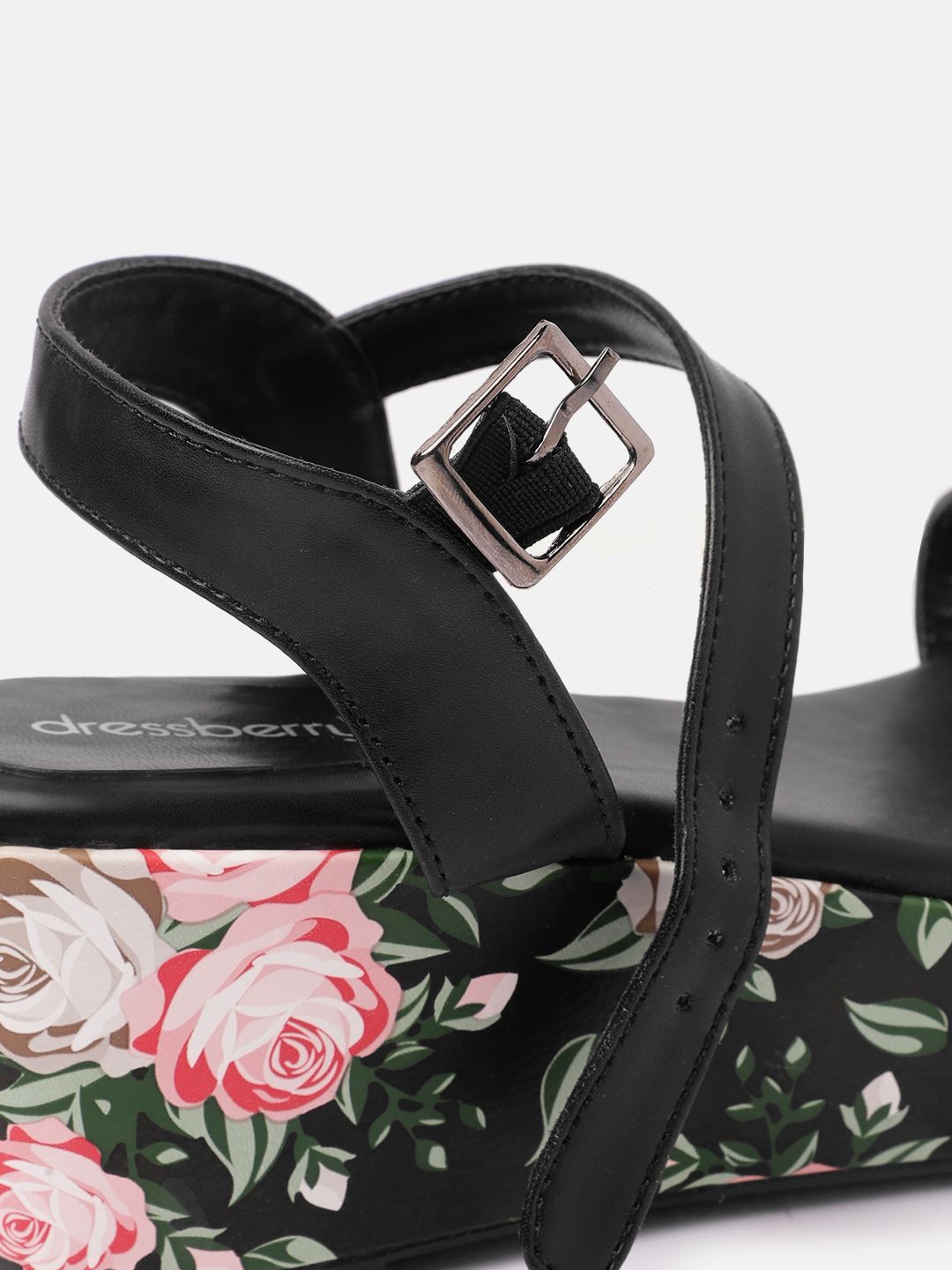 DressBerry Floral Printed Printed Wedges