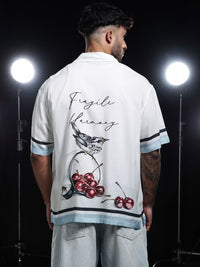 Baju Lengan Pendek Kapas Grafik Fragile Bird Eszett