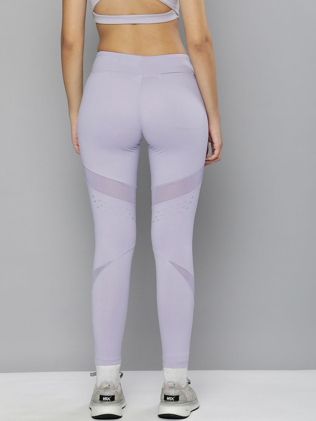HRX By Hrithik Roshan EDGE Women Misty Lilac Rapid-Dry Cut & Sew Tights