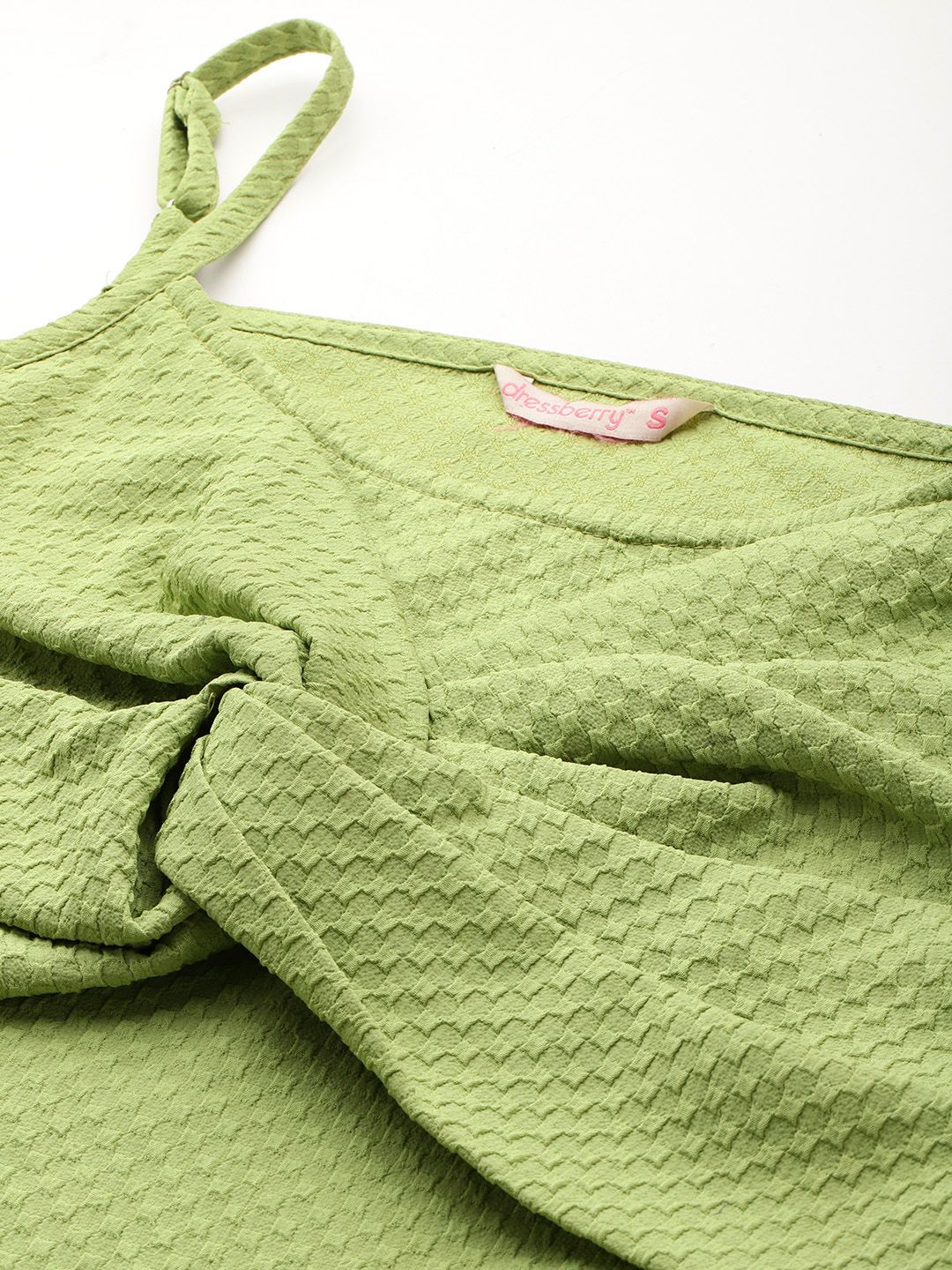 DressBerry Twisted Detail Textured Top and Trousers Co-Ord Set