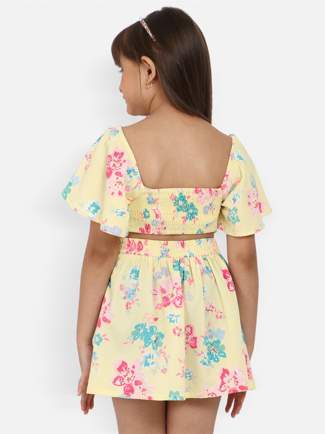 Nauti Nati Girls Floral Print Crepe Fit & Flare Dress