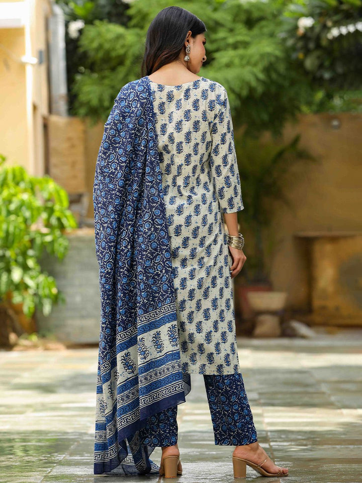 KALINI Floral Printed Gotta Patti Kurta & Trousers With Dupatta