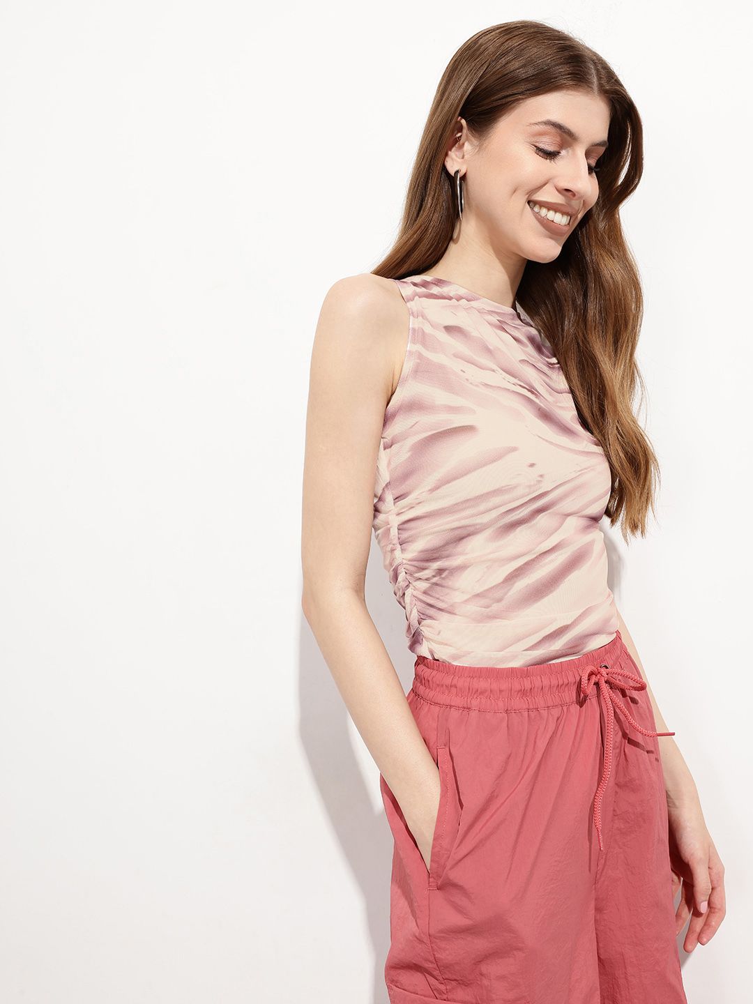 DressBerry Whispering Winds Sculpted Drapes Mesh Bodysuit
