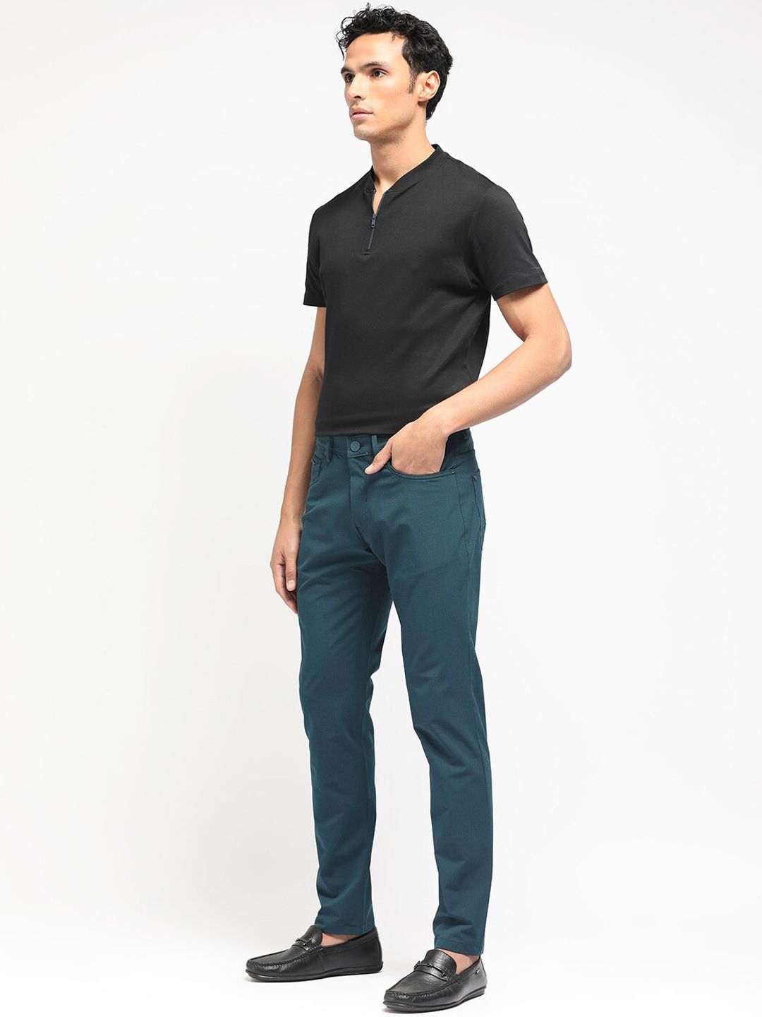 RARE RABBIT Men Spark Regular Fit Mid Rise Cotton Trouser