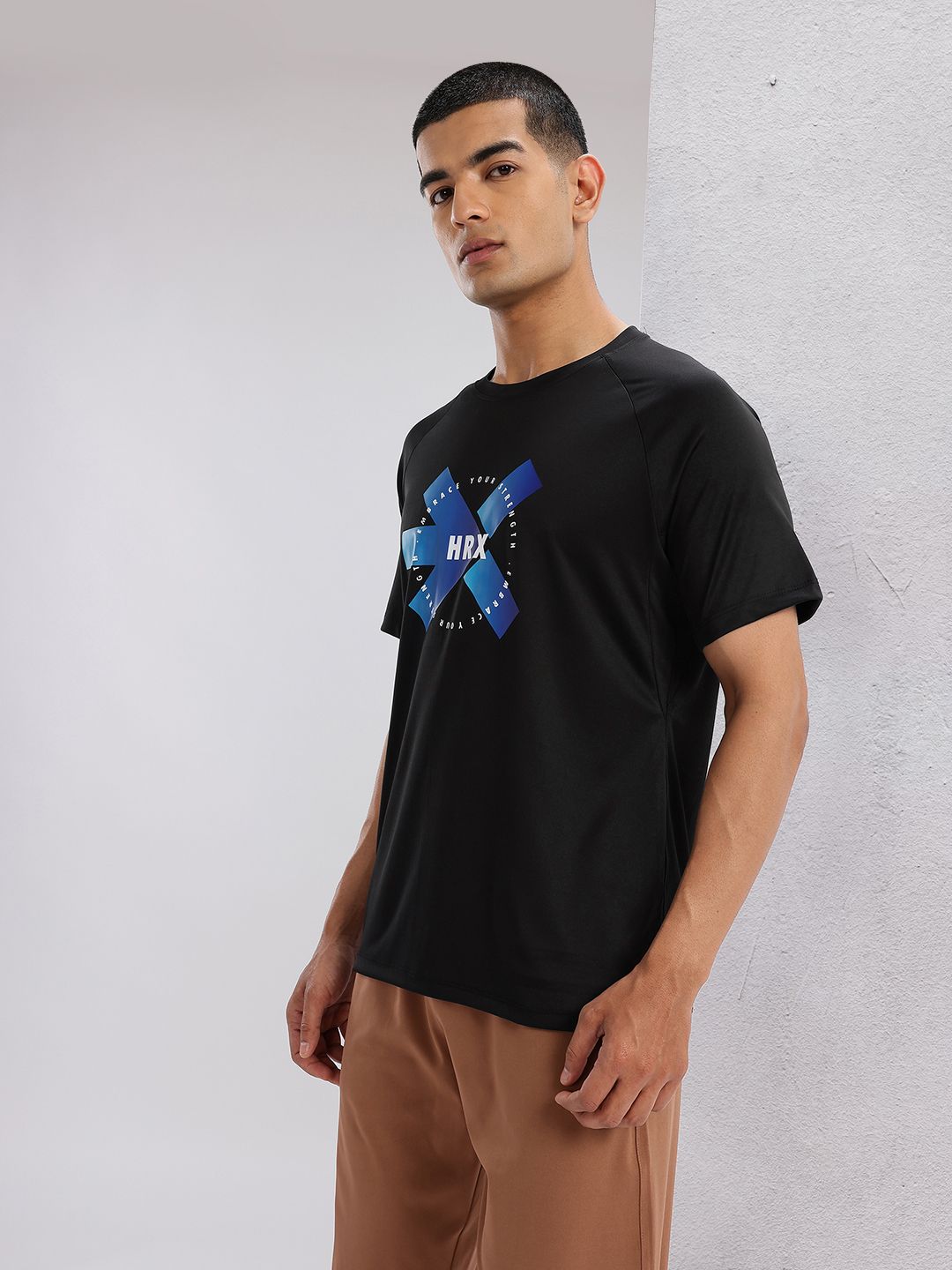 HRX by Hrithik Roshan Men Brand Logo Printed Rapid-Dry Training T-shirt