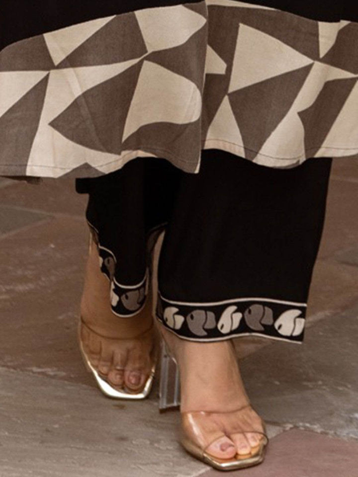 Indo Era Quirky Printed Straight Kurta With Trousers