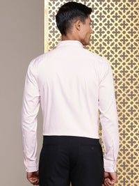 House of Pataudi Self Design Pure Cotton Opaque Party Shirt