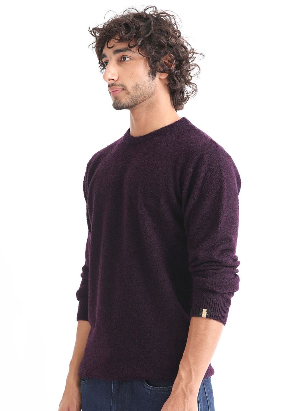 RARE RABBIT Men Bocle Crew Neck Sweater