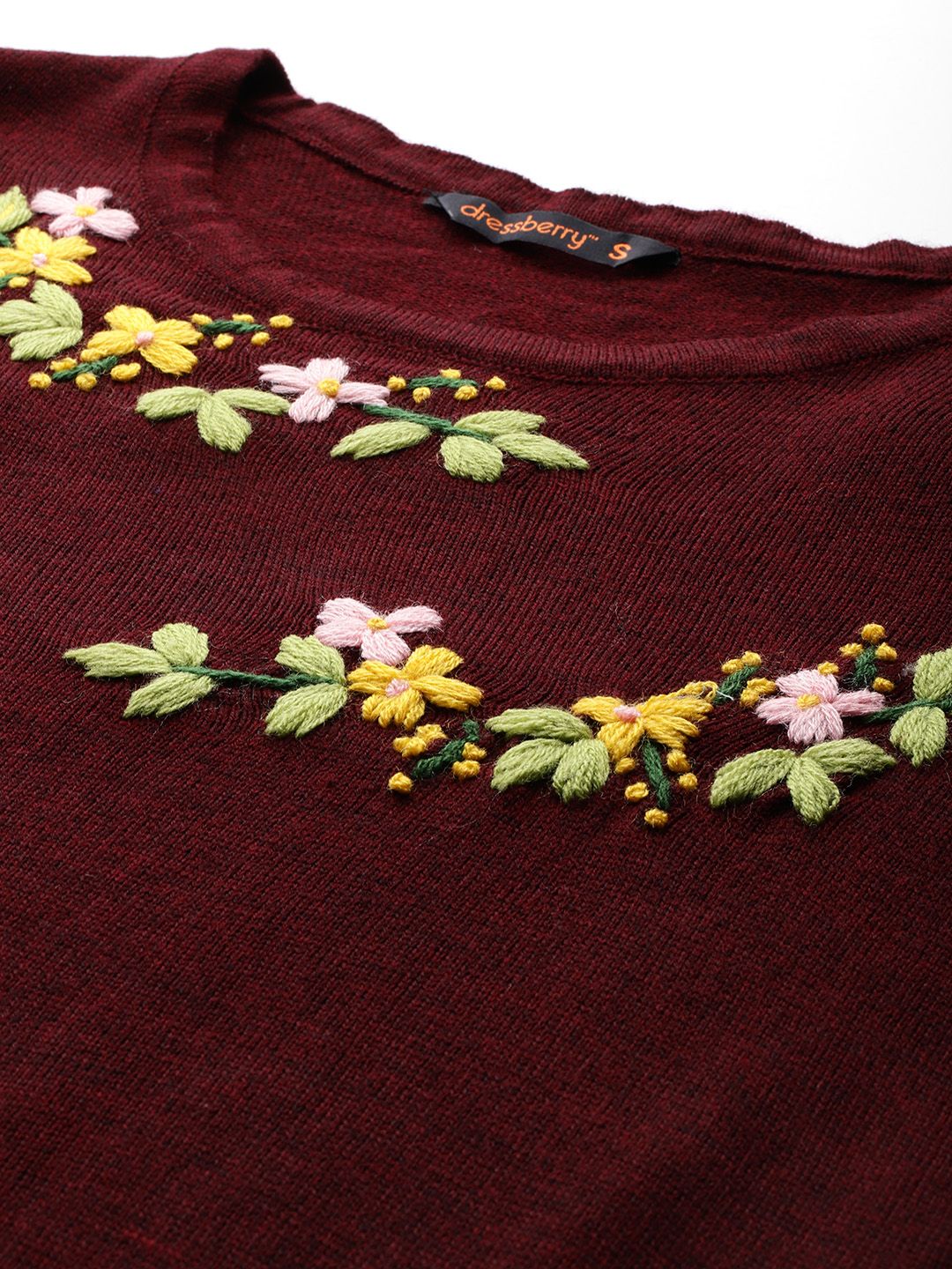 DressBerry Embroidered Acrylic Pullover