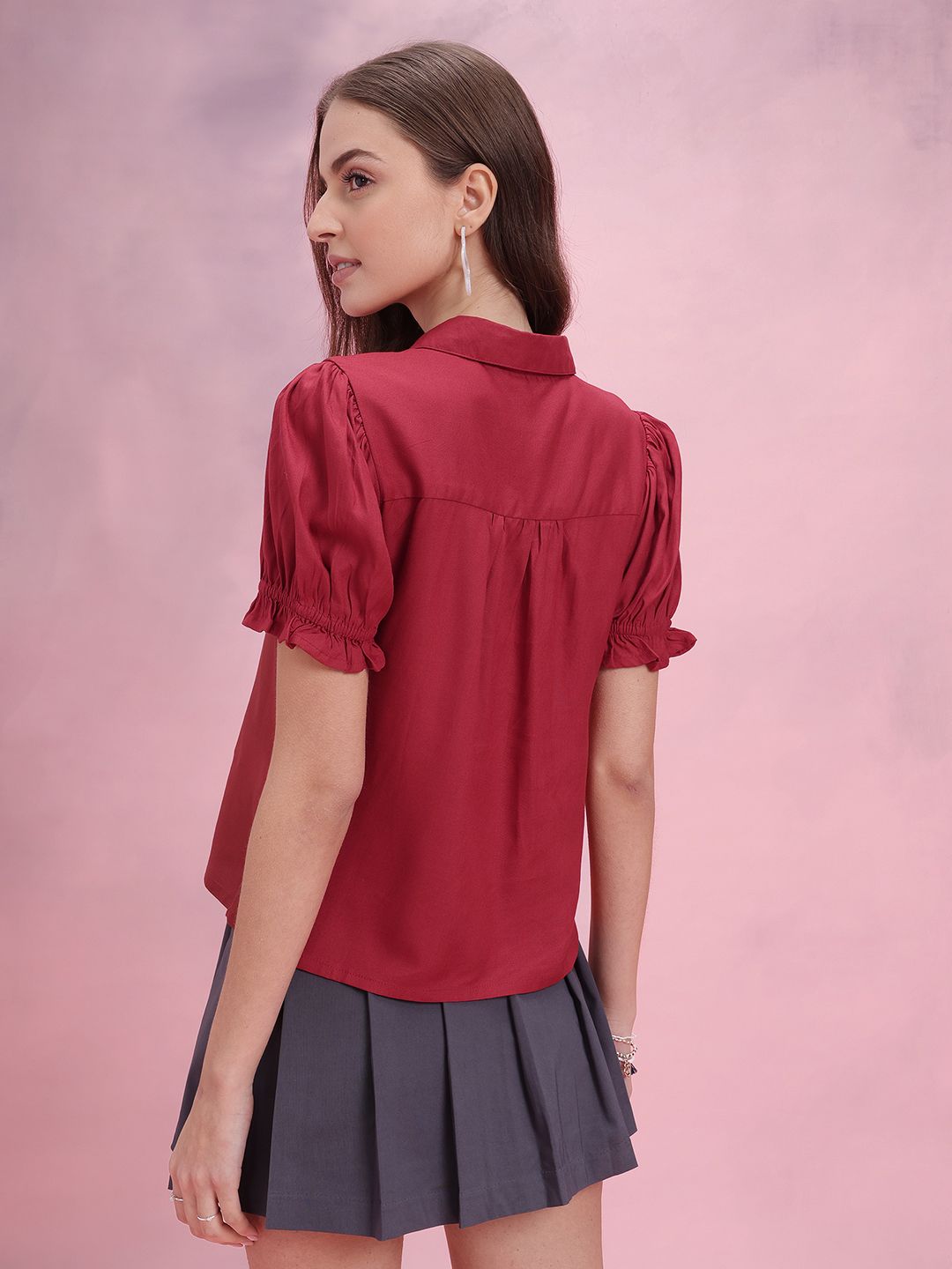 DressBerry Puff Sleeves Casual Shirt