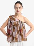 RAREISM Women Floral Printed Sleeveless A-line Top