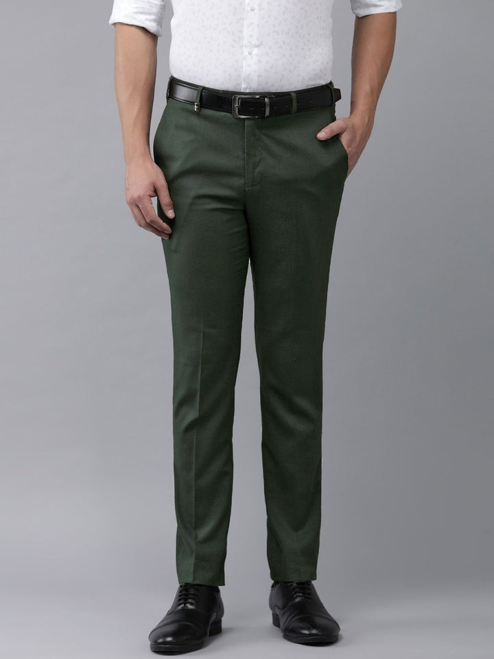 Park Avenue Men Self-Design Checked Formal Trousers