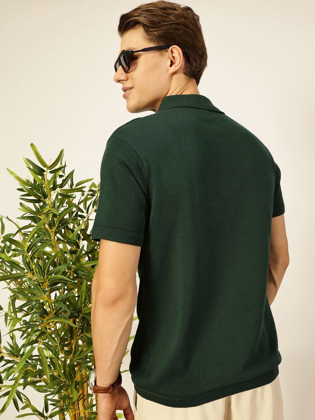 Thomas Scott Men Bio Finish Solid Polo Collar Cotton T-shirt