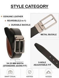 Teakwood Leathers Men Leather Reversible Formal Belt