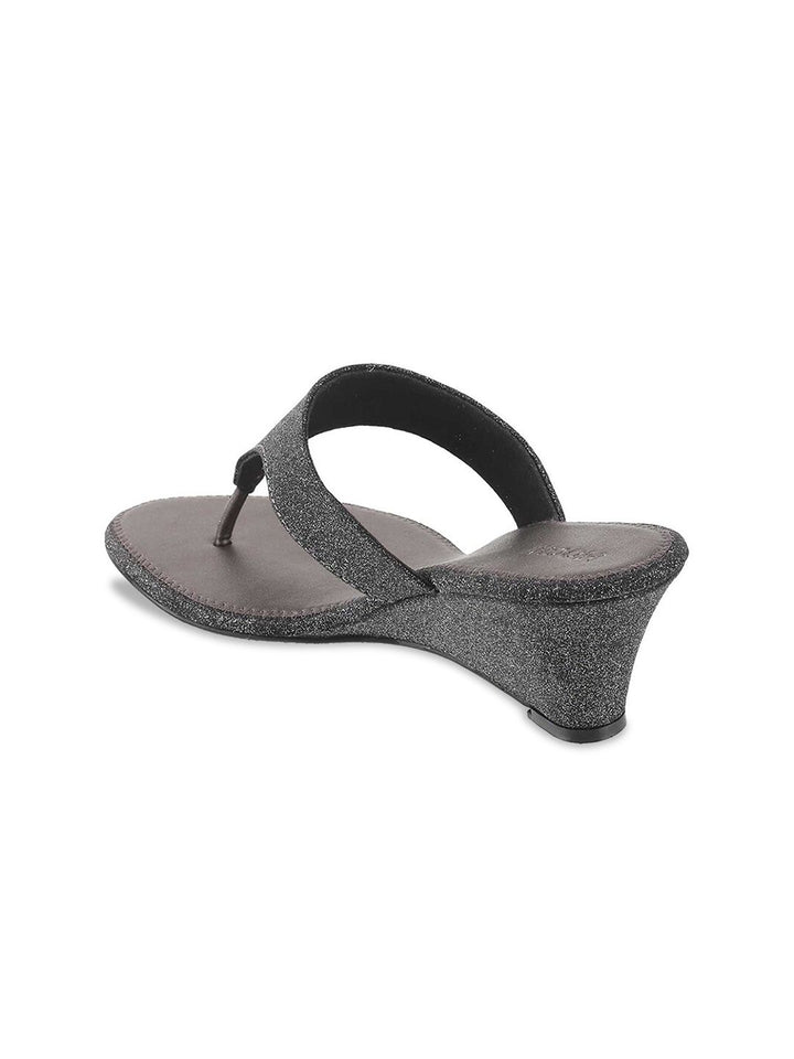 Mochi Women Grey Embellished Wedges