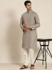 SOJANYA Men Grey Solid Kurta