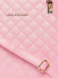 Lino Perros Pink Quilted Handheld Bag